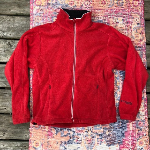 Columbia red interchange core zip up fleece - Picture 1 of 7